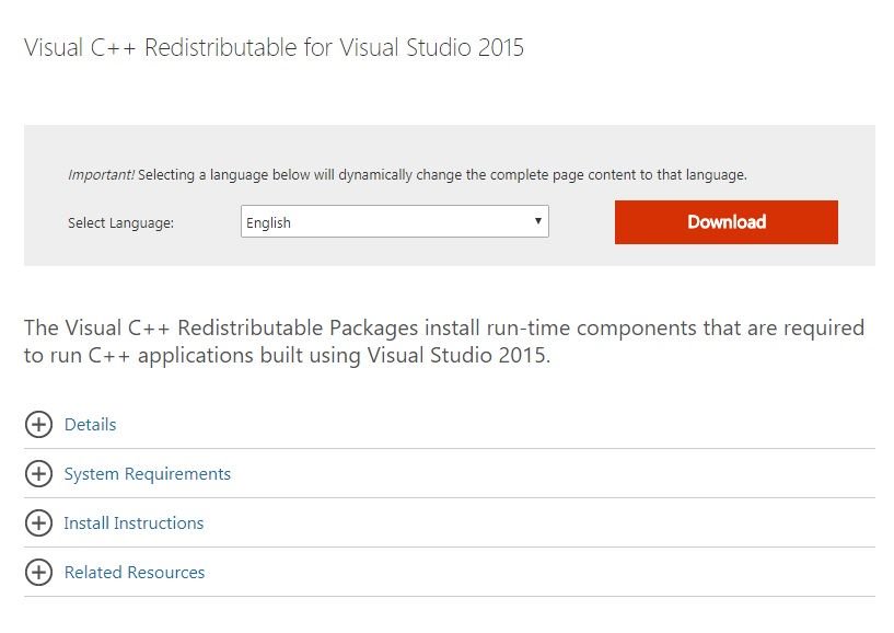 Visual C ++ Redistributable