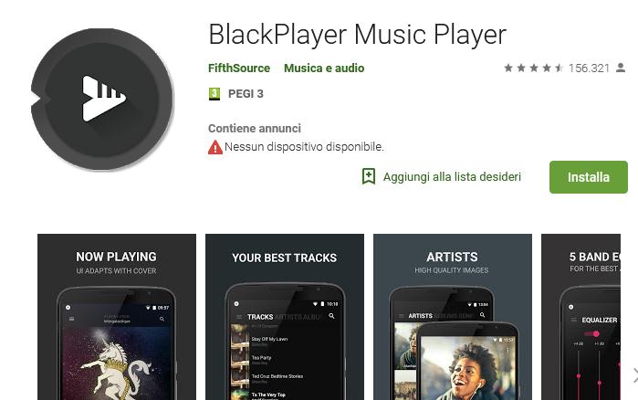 Aplicații pentru ascultat muzica offline pe Android și iPhone BlackPlayer