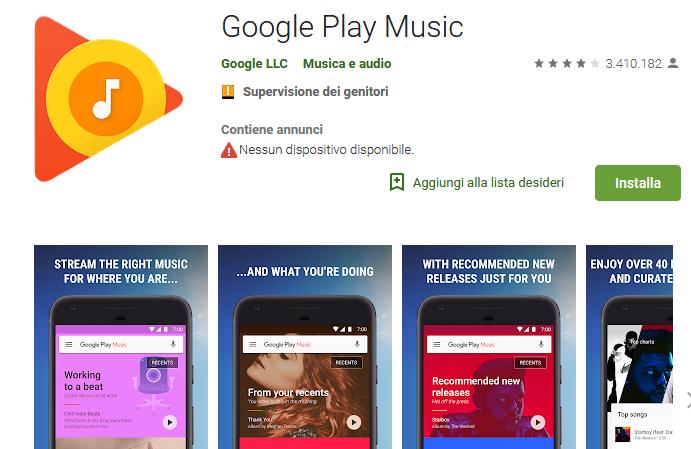 Aplicații pentru ascultat muzica offline pe Android și iPhone Google Play Music