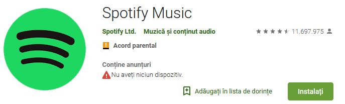 Aplicații pentru ascultat muzica offline pe Android și iPhone Spotify