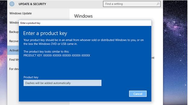Activare Windows 10 pe PC sau laptop introduce licienta