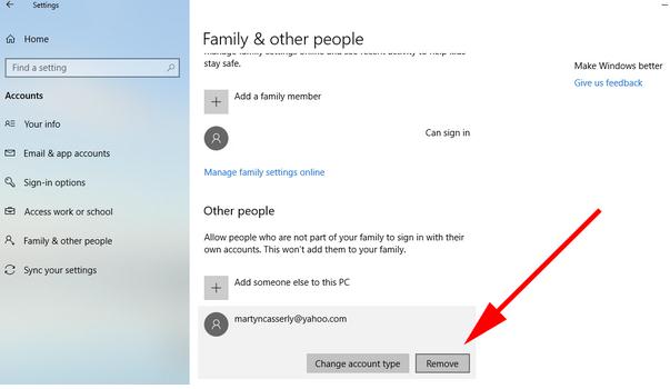 Cum creezi un user cont de utilizator nou în Windows 10 elimini user