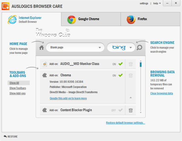 Cum se gestionează toolbar-ul și plugin-urile din browser