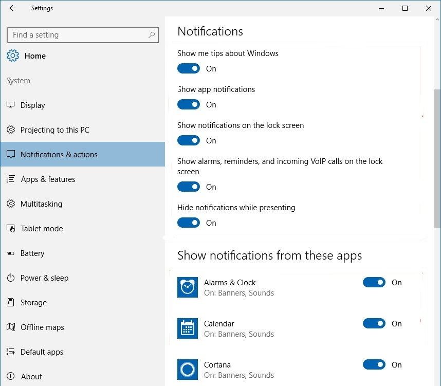 Dezactivare notificări în Windows 10 pe PC sau laptop setari notificari