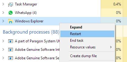 Rezolvare meniul Start din Windows 10 nu funcționează task manager
