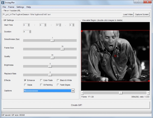 Transformă video în GIF cu efecte și subtitrare