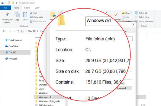 Ce este Windows.OLD și cum se poate șterge acest folder spatiu pe hard disk