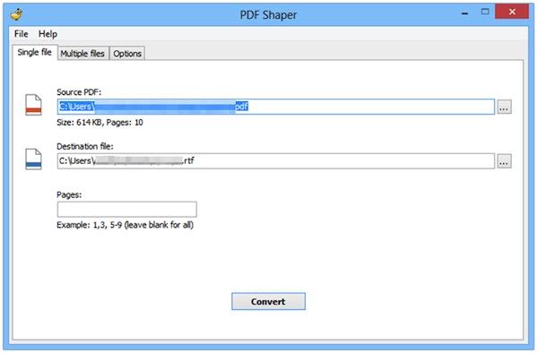 Transformă documente PDF în fișiere RTF
