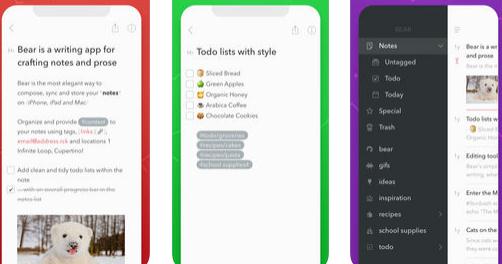 Aplicații de scris documente texte pentru Android sau iphone Bear Writer