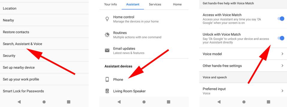 Deblocare telefon cu Google Assistant