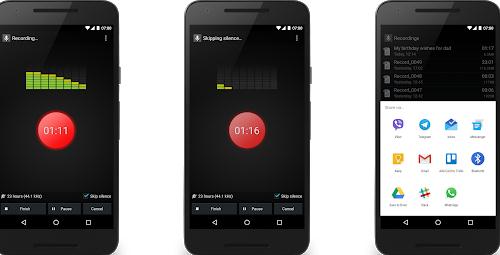 Aplicații de înregistrat vocea pentru telefon Android Smart Voice Recorder