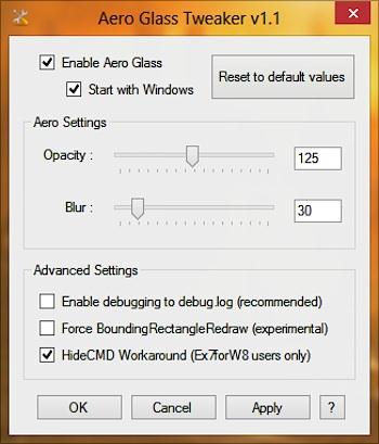 Orice fereastră transparentă în Windows 8