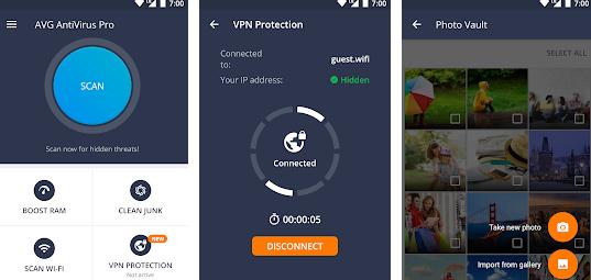 Aplicații pentru antivirus securitate telefon Android AVG Free Antivirus