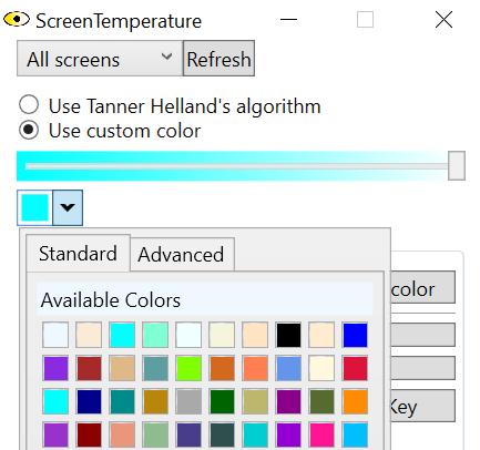 Modifică culoarea și temperatura la monitor în Windows 10 Screen Temperature