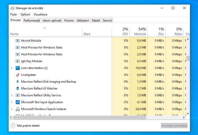 Program de curățat memoria RAM în Windows 10