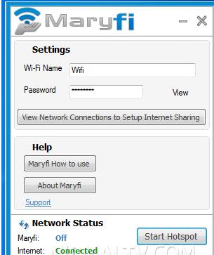 Creează rețea Wi-Fi hotspot cu Maryfi