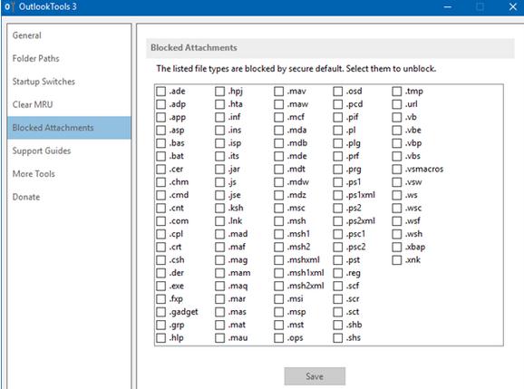 interfata programului Outlook Tools