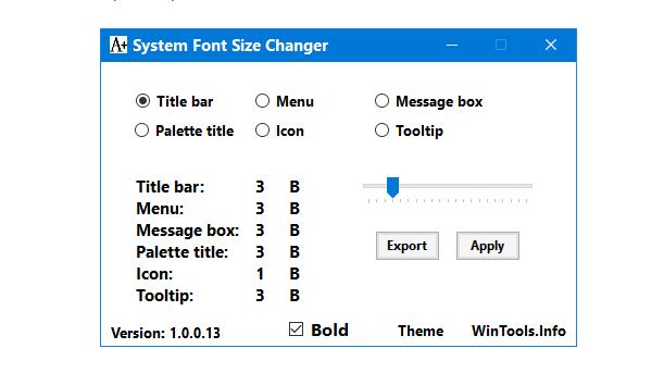 Modificare font Windows 10 cu System Font Size Changer