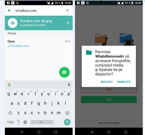 Citire mesaje șterse WhatsApp pe Android