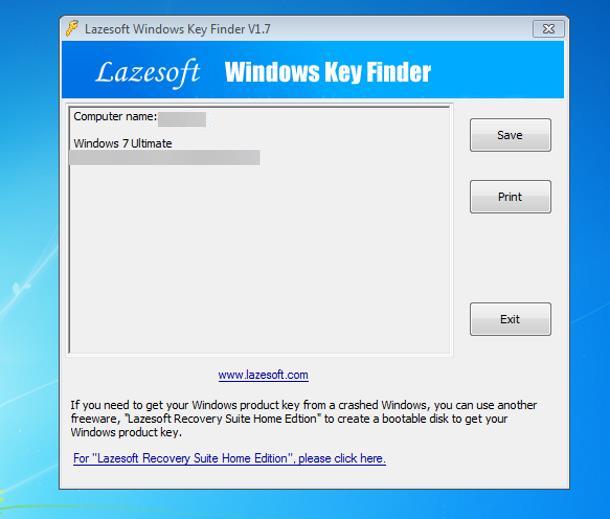 Recuperare cheie Windows 7