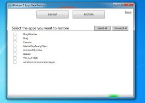 Copie de rezervă (backup) la aplicații în Windows 8