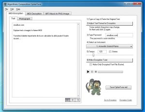 Criptare text și imagini în fișiere MIDI