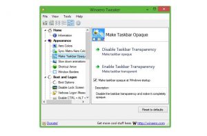 Dezactivează transparența la bara de activități în Windows 8