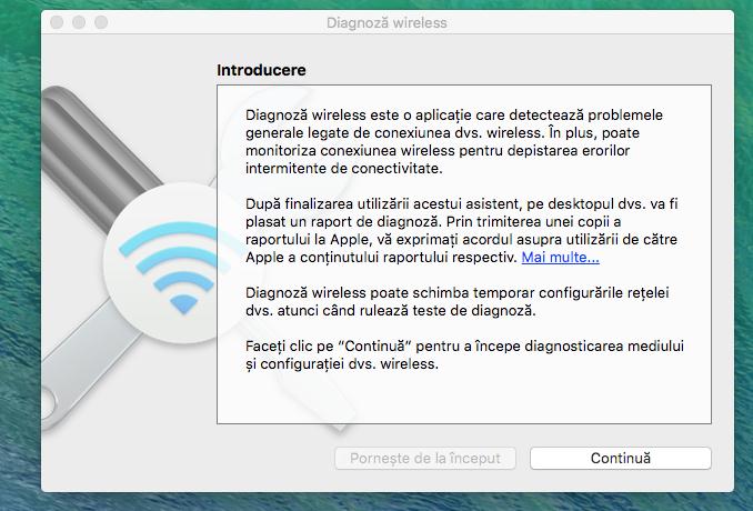 Diagnoză Wireless laptop sau Mac