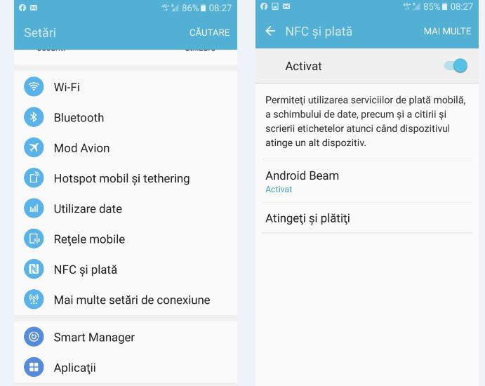NFC pe telefon Android