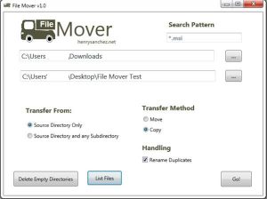 File Mover, mută sau copiază fișiere dintr-un folder în altul