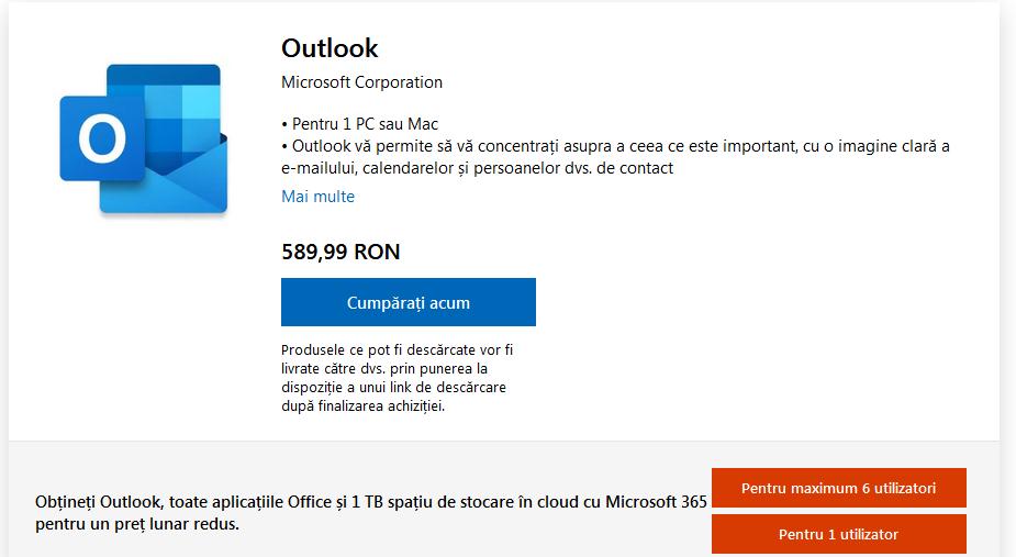 cum sa descarci Outlook pe Windows 10
