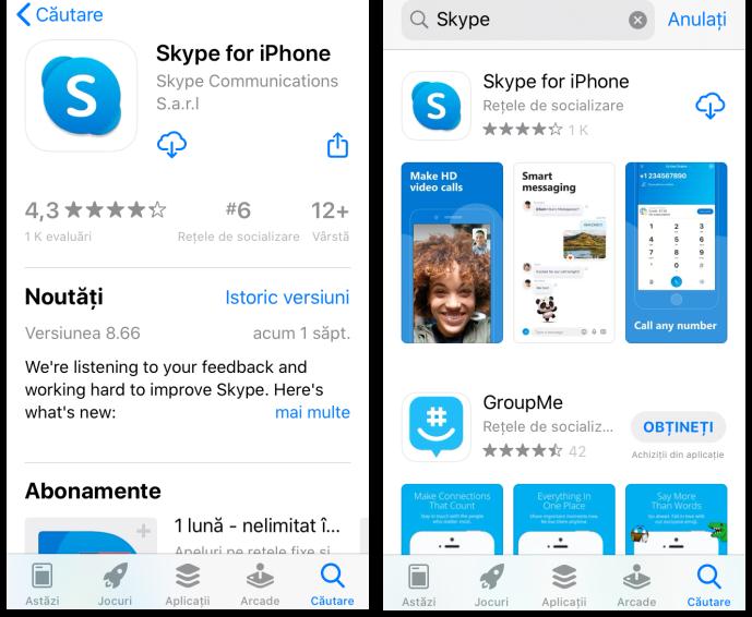 Instalare Skype pe iPhone