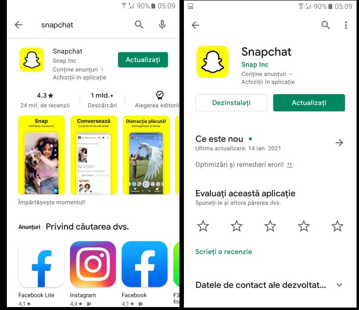 Snapchat download gratis pe Android