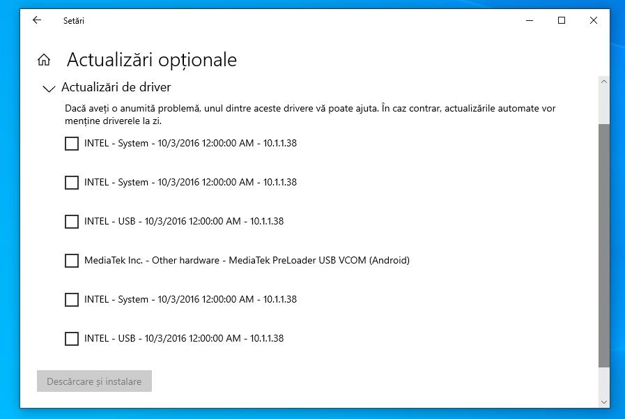 Descarcă driverele Windows 10