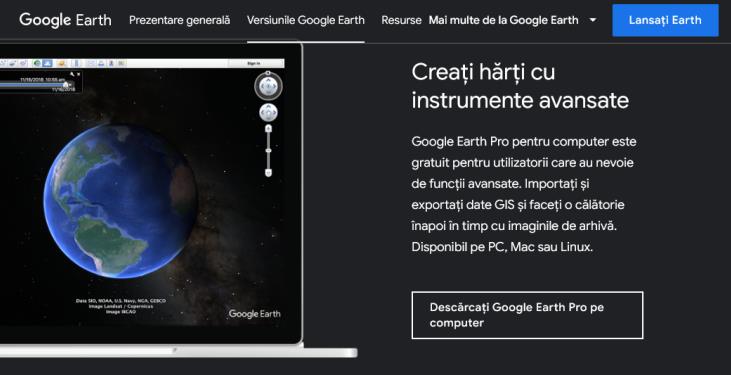 Descărcare și instalare Google Earth pe Windows