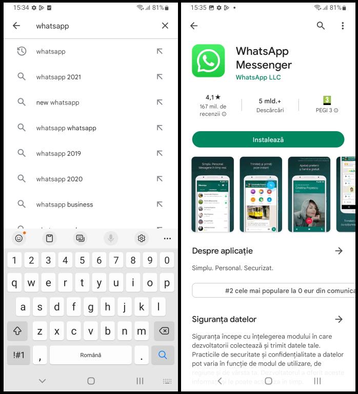 Descărcare Whatsapp gratis pentru Samsung