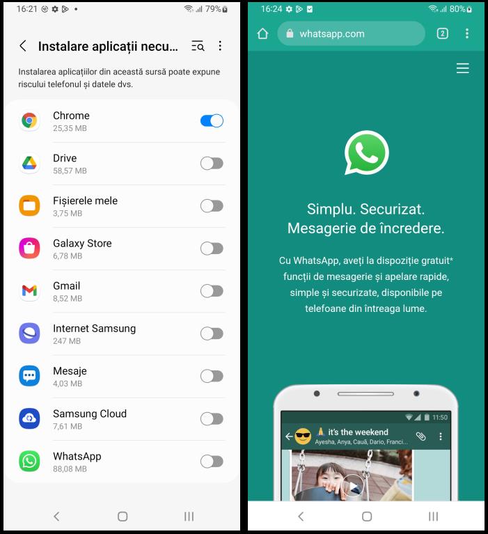 Altă metodă pentru instalare WhatsApp pe telefon Samsung